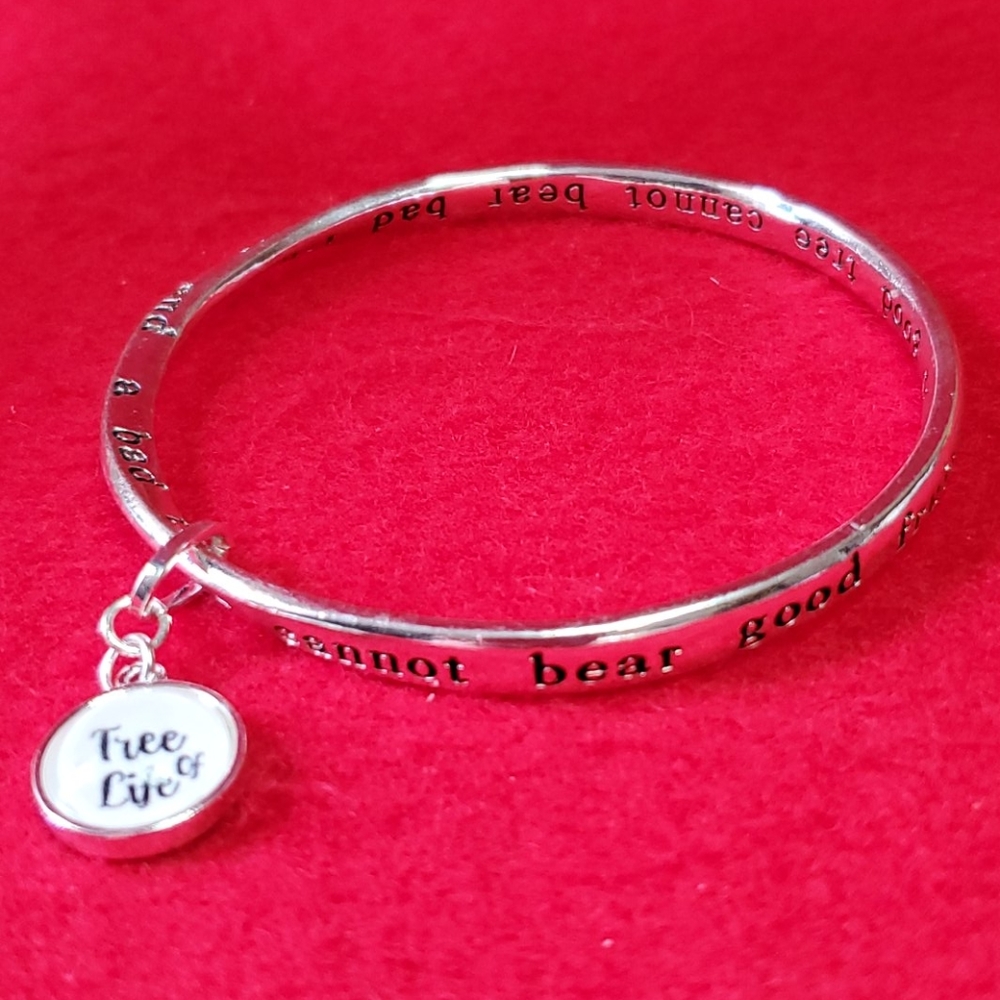 Scripture bangle bracelet Matthew 7:18 - Picture 3 of 4